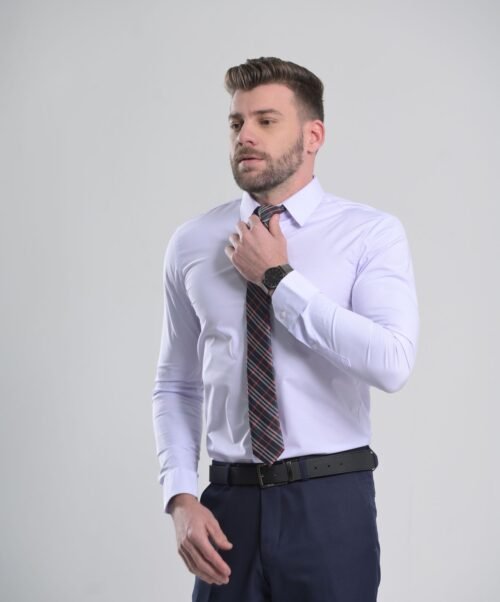 Camisa Slim Algodão c/ Elastano Branca - Imagem 3