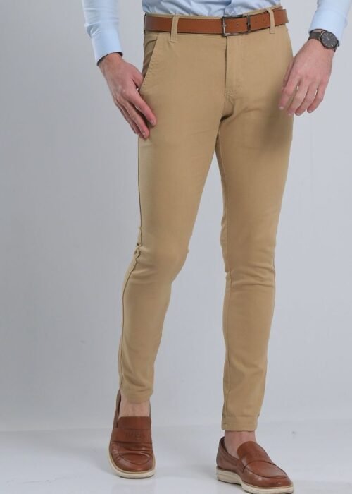 Calça Sarja Alfaiataria Elastano Bege