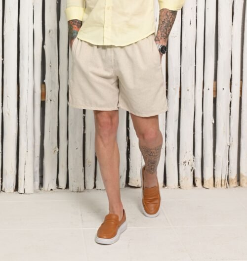 Short Linho cru