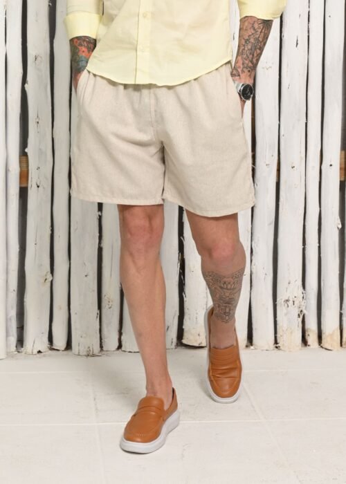 Short Linho cru