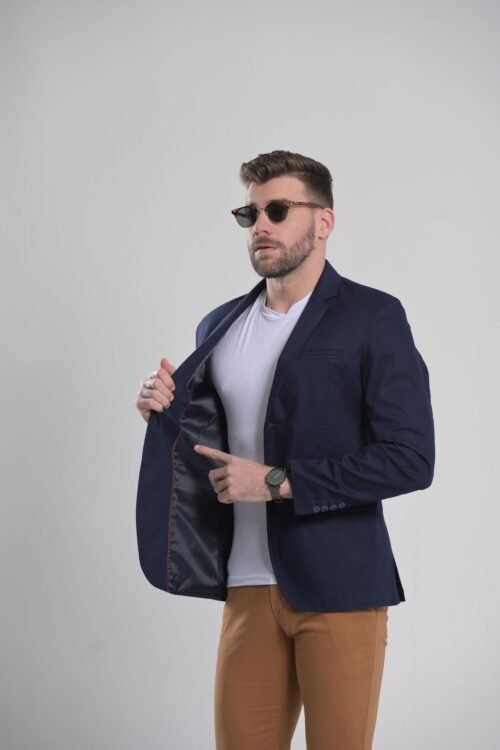 Blazer Marinho algodão c/ elastano - Imagem 3