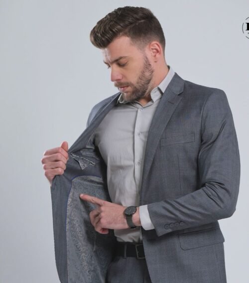 Terno tropical xadrez slim fit