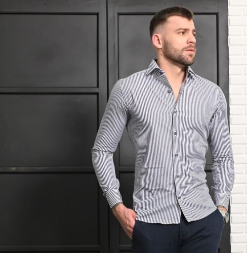 Camisa algodão misto dif cinza