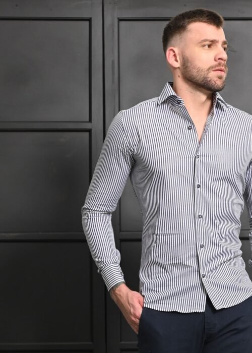 Camisa algodão misto dif cinza