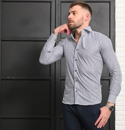 Camisa algodão misto dif cinza - Imagem 3