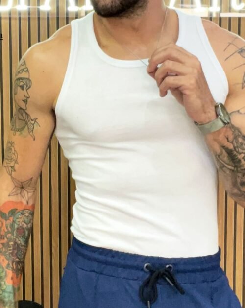 Regata Ribana Branca slim fit - Imagem 2