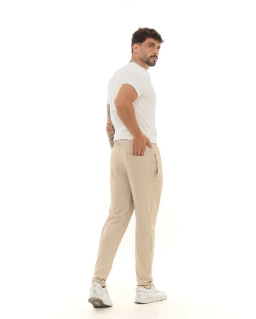 Calça areia alfaiataria elastano - Imagem 3