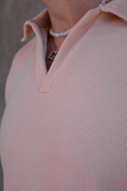 Polo Rosé Texturizada algodão - Imagem 2