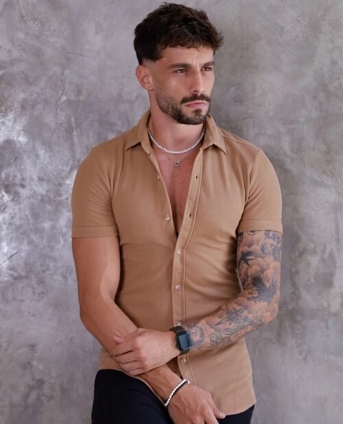 Camisa Sport texturizada algodão