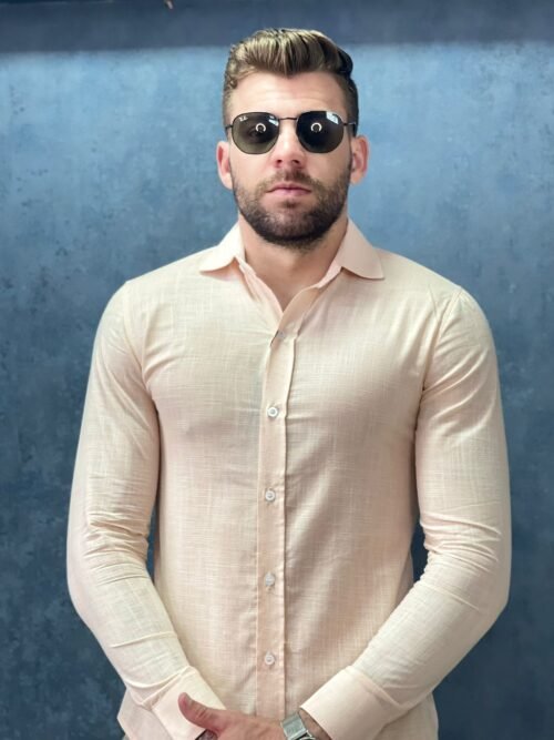 Camisa salmão algodão fio 80 - Imagem 2