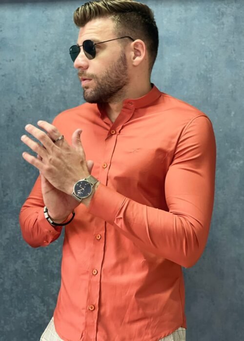 Camisa gola padre elastano slim fit