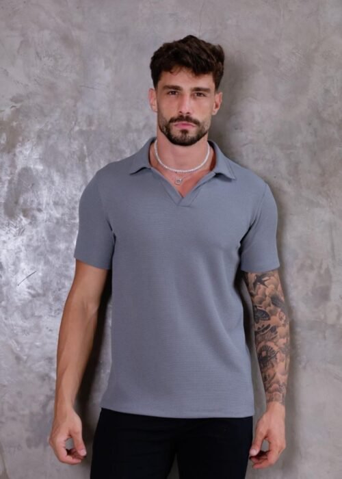 Polo Texturizada algodão s/ Botão