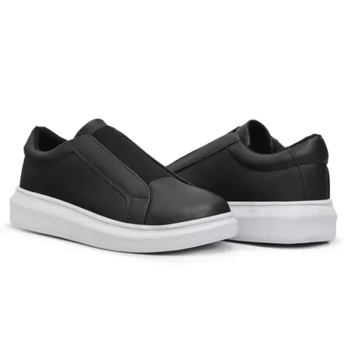 Sneaker elastico reto couro