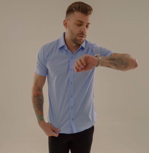 Camisa manga curta slim fit