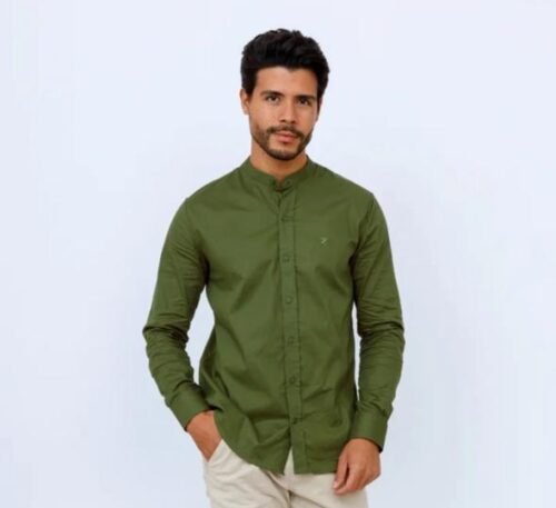 Camisa gola padre slim fit algodão elastano