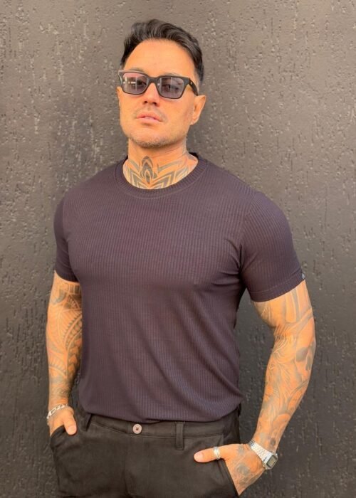 Camiseta viscose canelada casual