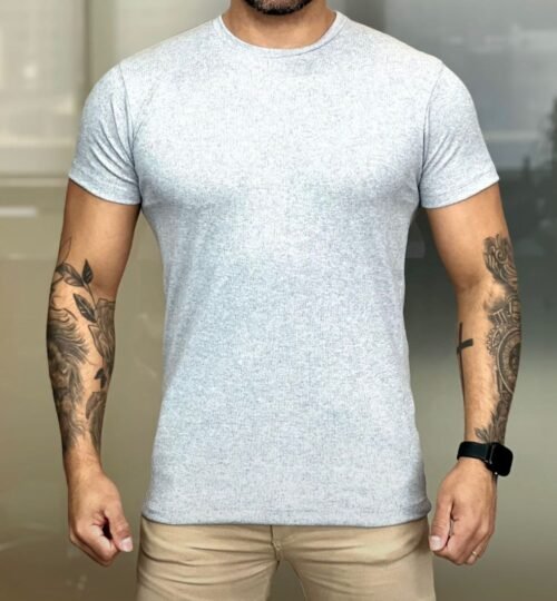 Camiseta gola R slim fit mescla