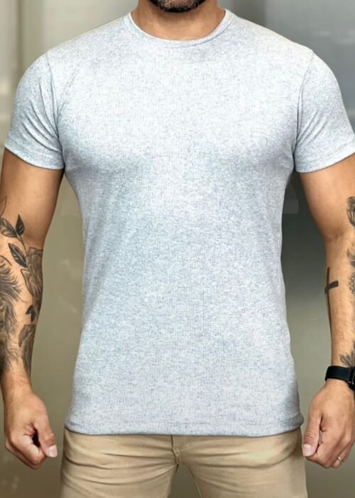 Camiseta gola R slim fit mescla