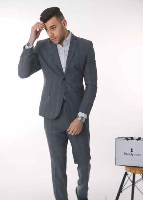 Terno slim fit xadrez mf