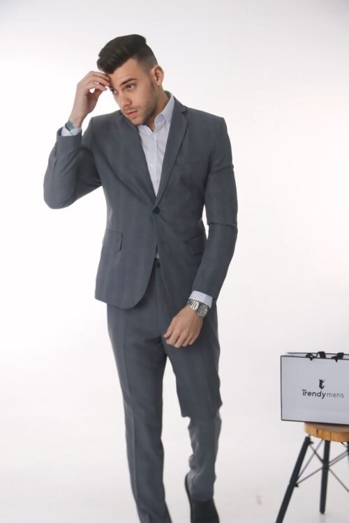 Terno slim fit xadrez mf