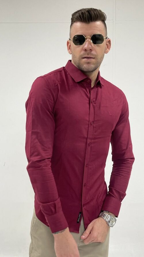Camisa Slim fit alg com elastano